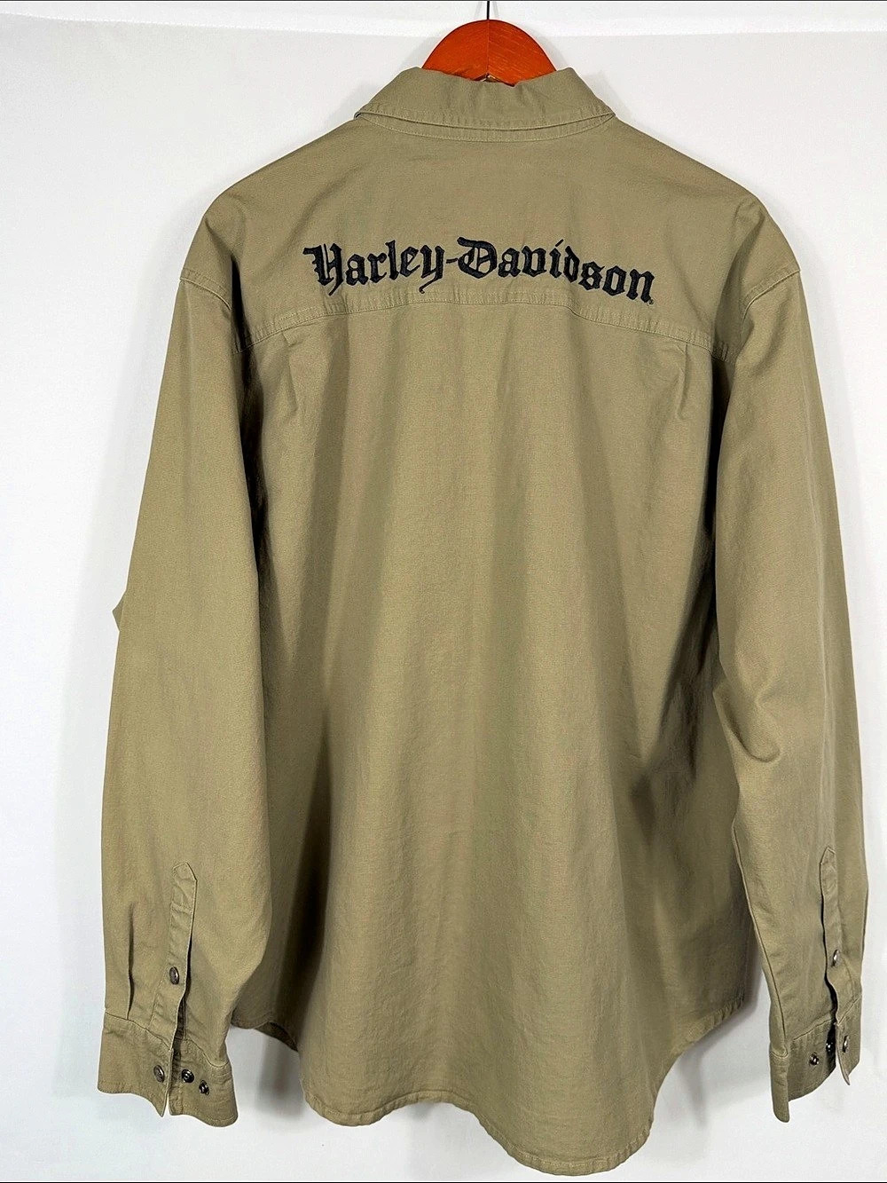 Harley-Davidson American Legend Olive Casual Button Down Shirt Size XL Like New